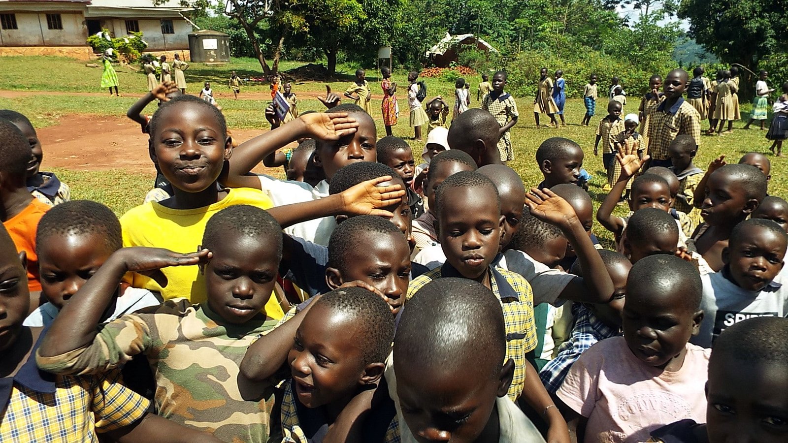 Island school children smiling