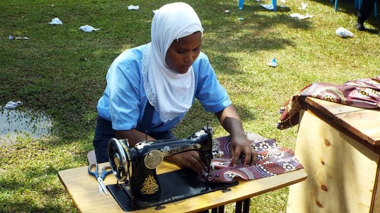 Kingstone High school student with doing tailoring